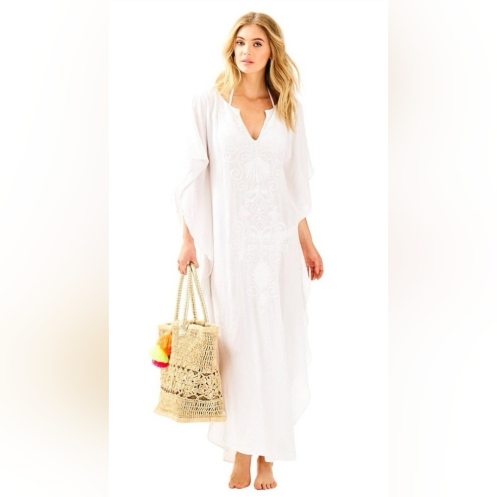 Lilly Pulitzer Mella Maxi Coverup In Resort White
